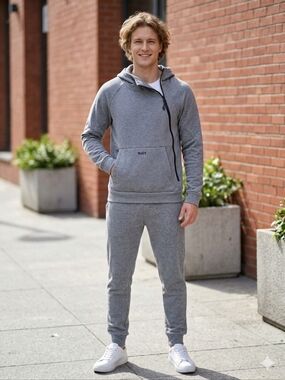 Tuxv Men's Heather Grey Jogger Pants